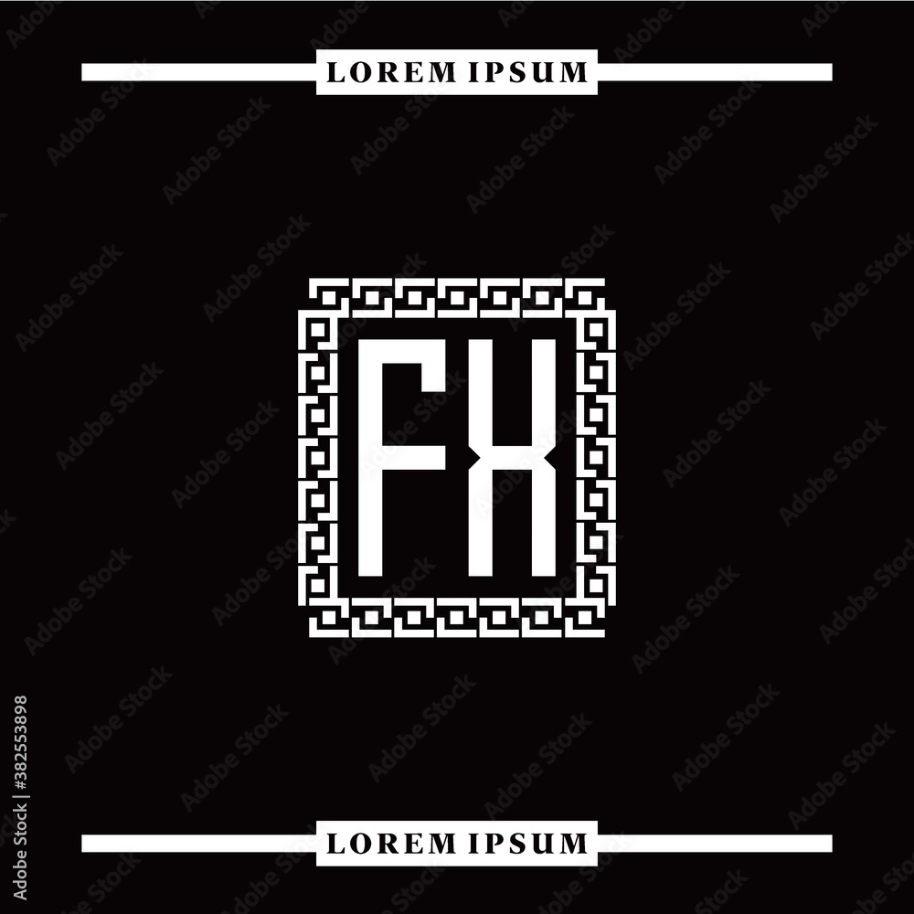 F X collection of initial logo designs with luxurious frame elements F X collection of initial logo designs with luxurious frame elements