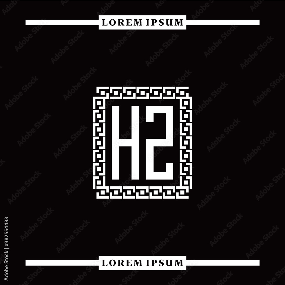 H Z collection of initial logo designs with luxurious frame elements H Z collection of initial logo designs with luxurious frame elements