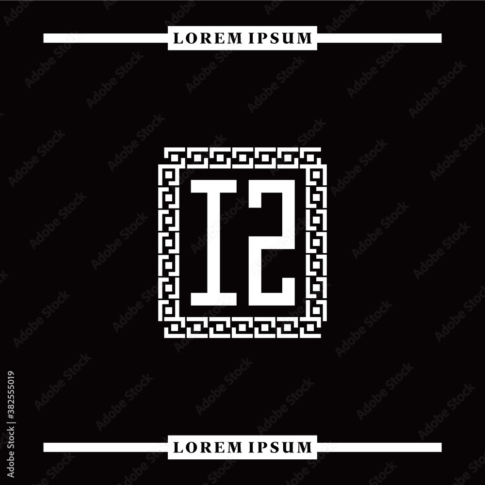 I Z collection of initial logo designs with luxurious frame elements I Z collection of initial logo designs with luxurious frame elements
