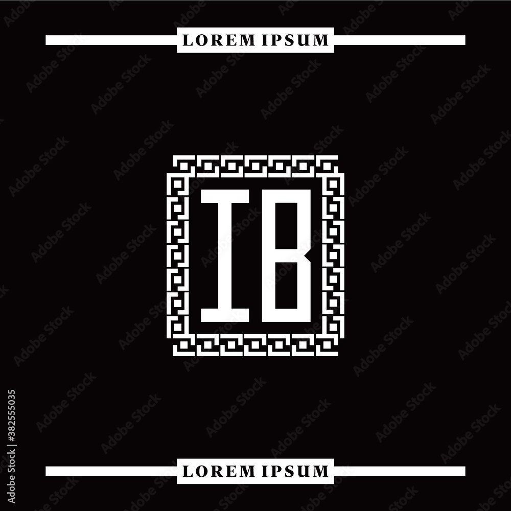 Obraz premium I B collection of initial logo designs with luxurious frame elements