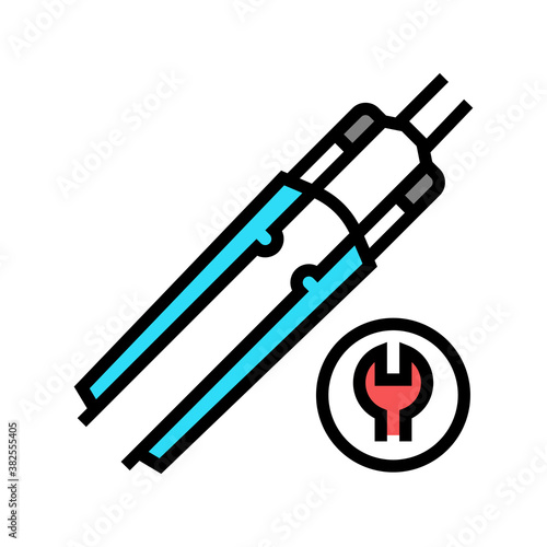 bicycle fork straightening color icon vector. bicycle fork straightening sign. isolated symbol illustration