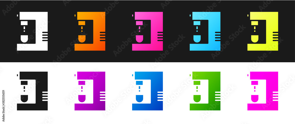 Set Coffee machine icon isolated on black and white background. Vector Illustration. Set Coffee machine icon isolated on black and white background. Vector Illustration.