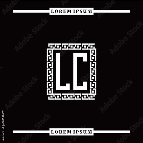 L C collection of initial logo designs with luxurious frame elements