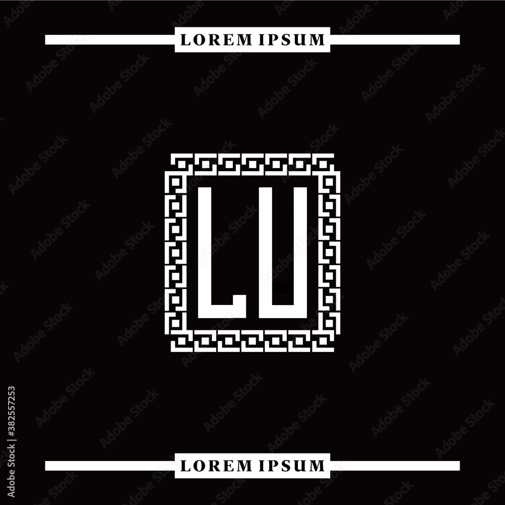 L U collection of initial logo designs with luxurious frame elements L U collection of initial logo designs with luxurious frame elements