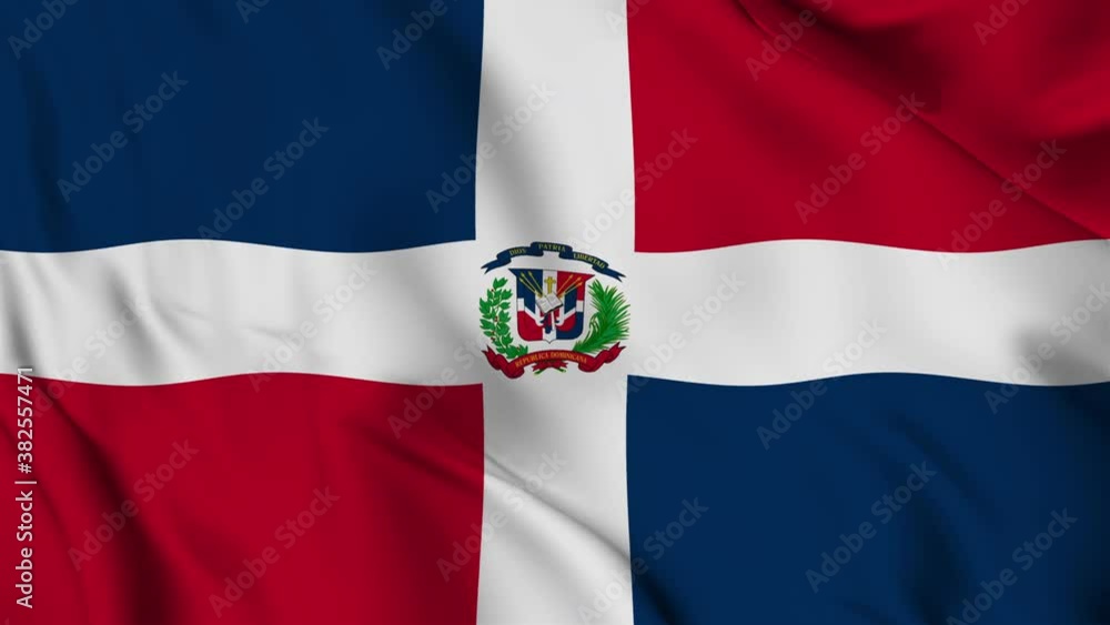 Dominican Republic flag gently waving in the wind Dominican Republic flag gently waving in the wind