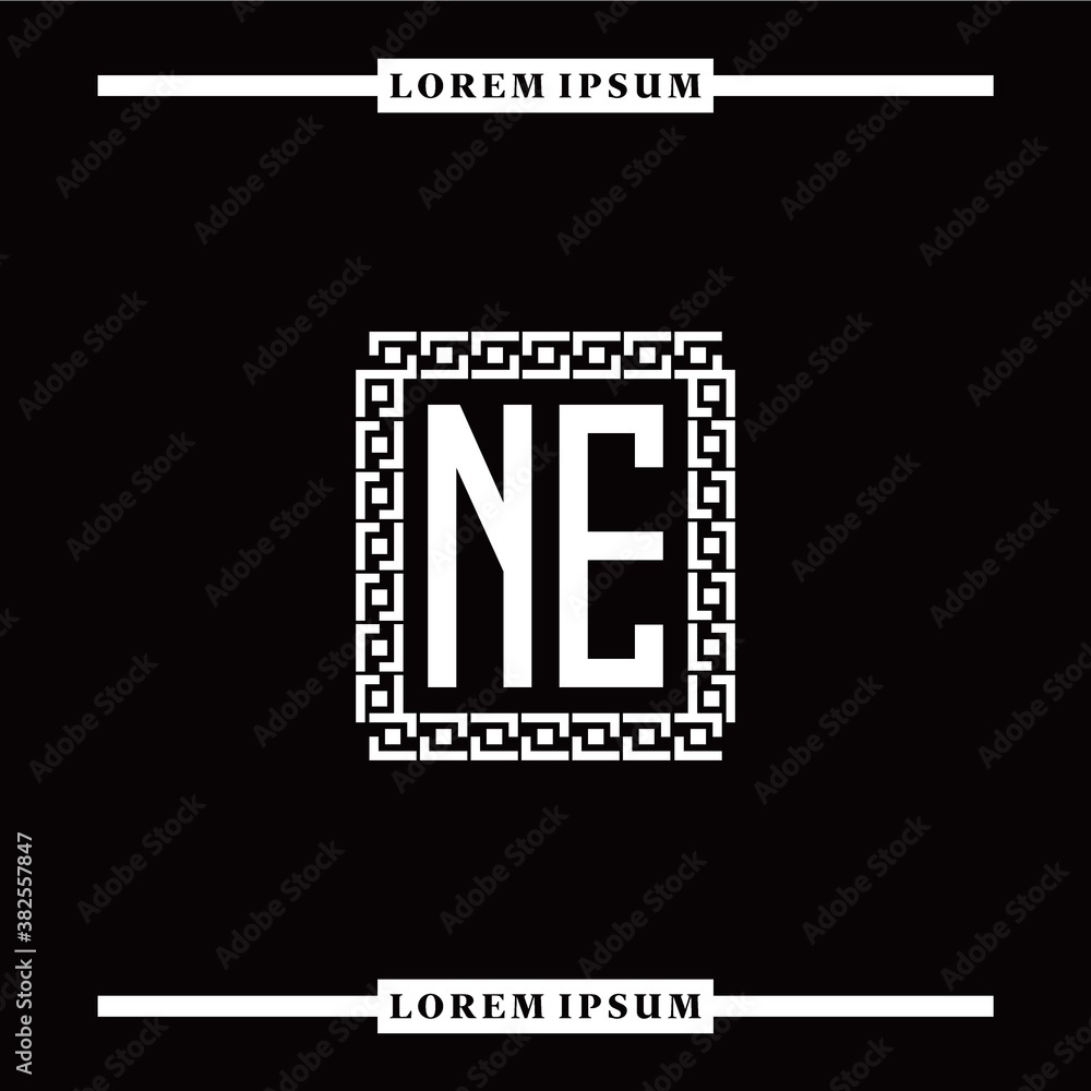 N E collection of initial logo designs with luxurious frame elements N E collection of initial logo designs with luxurious frame elements