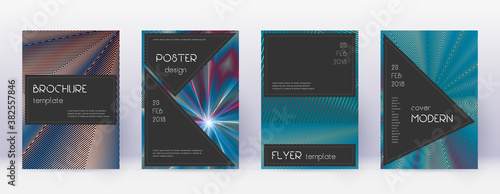 Black brochure design template set. Red abstract l