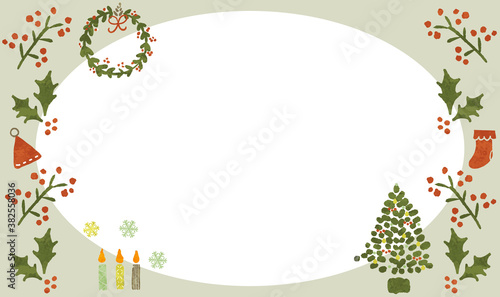 水彩画風のクリスマスイラストセットChristmas illustration set drawn in a watercolor style