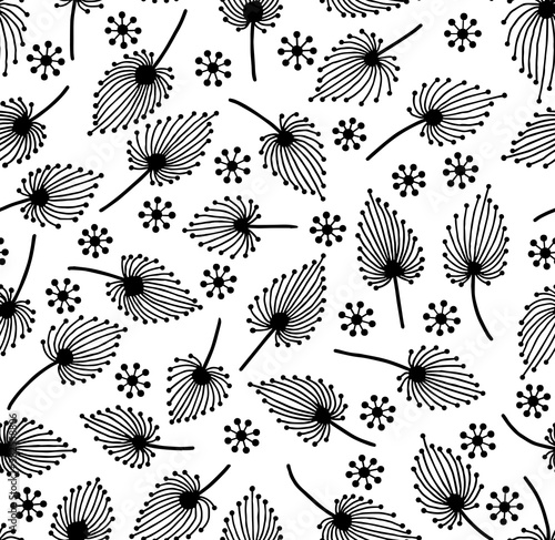 Abstract patterns seamless black and white doodle Sketch