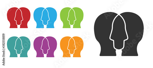 Black Project team base icon isolated on white background. Business analysis and planning  consulting  team work  project management. Developers. Set icons colorful. Vector.