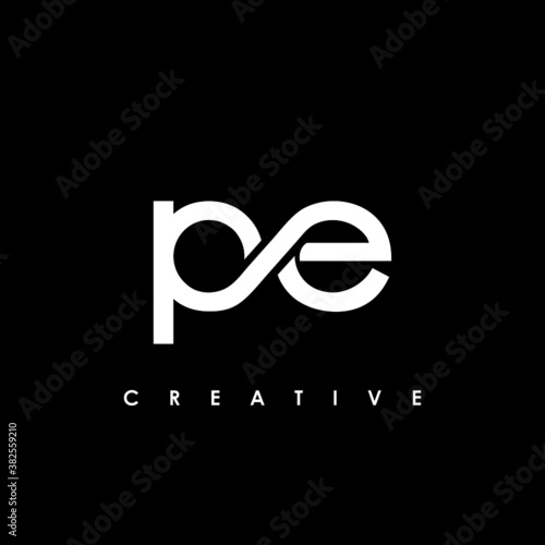 PE Letter Initial Logo Design Template Vector Illustration