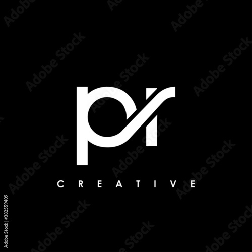 PR Letter Initial Logo Design Template Vector Illustration
