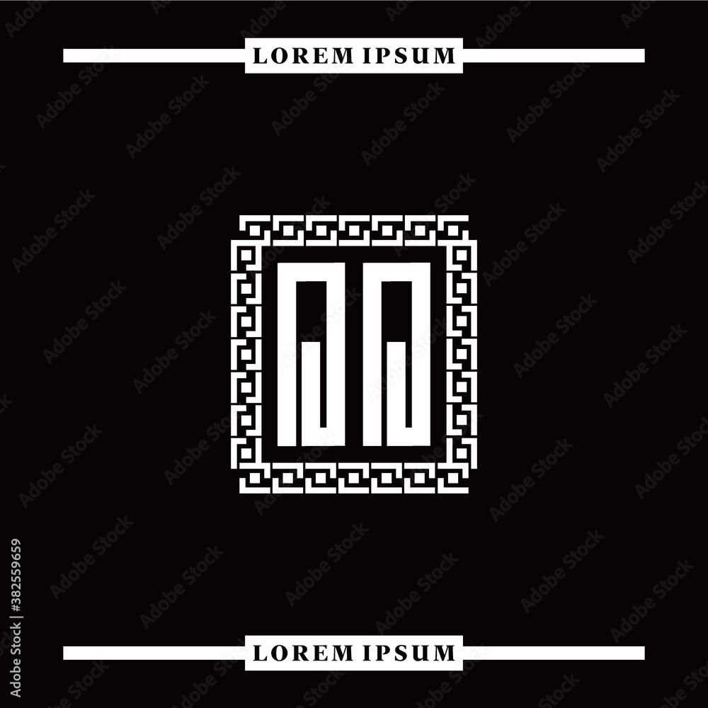 Obraz premium Q Q collection of initial logo designs with luxurious frame elements