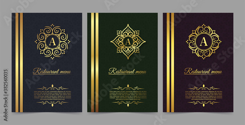 Menu restaurant luxury gift voucher design template