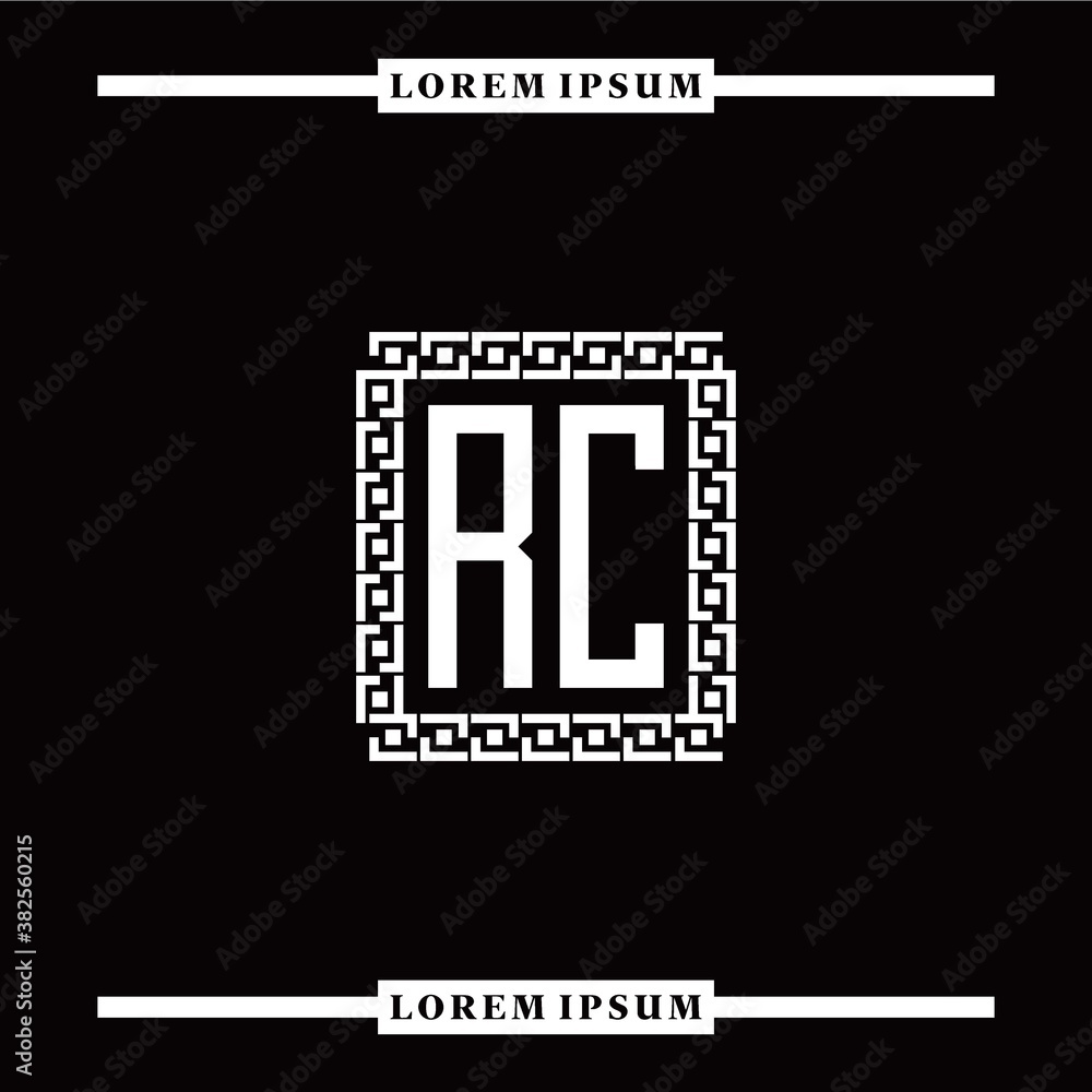 Obraz premium R C collection of initial logo designs with luxurious frame elements