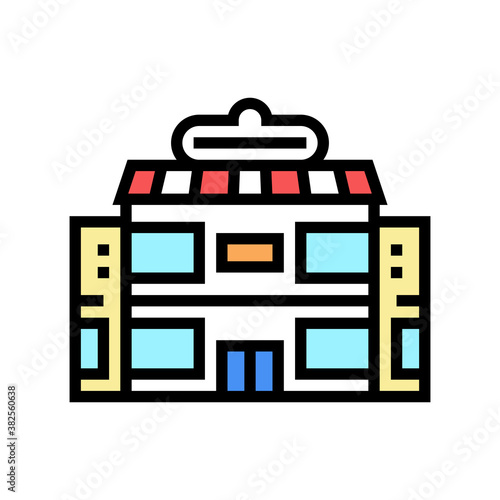 supermarket building color icon vector. supermarket building sign. isolated symbol illustration