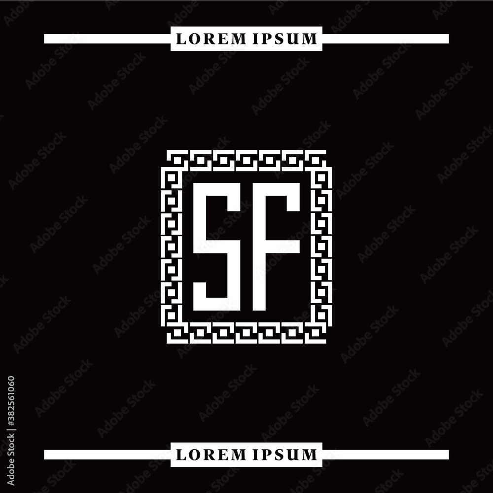 Obraz premium S F collection of initial logo designs with luxurious frame elements