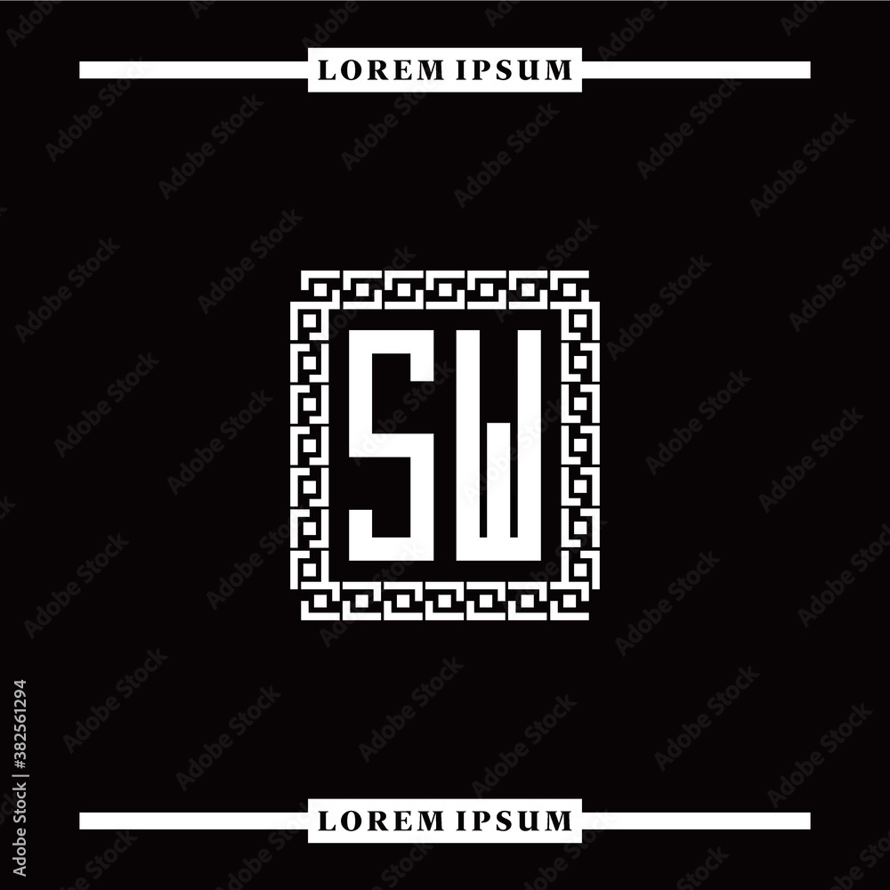 S W collection of initial logo designs with luxurious frame elements S W collection of initial logo designs with luxurious frame elements