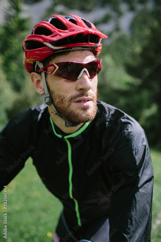 Portrait of a cyclist outdoor Portrait of a cyclist outdoor