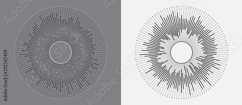 abstract circle with lines and dots. Icon or logo for any projects.