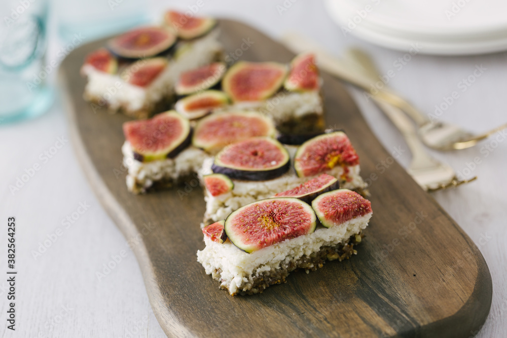 Horizontal shot of fig bar slice Horizontal shot of fig bar slice