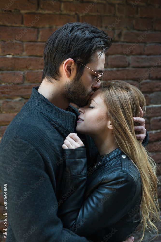 Young couple together in the city Young couple together in the city