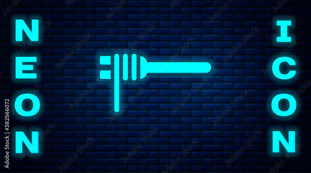 Glowing neon Pasta spaghetti on the fork icon isolated on brick wall background. Italian restaurant. Vector. Glowing neon Pasta spaghetti on the fork icon isolated on brick wall background. Italian restaurant. Vector.