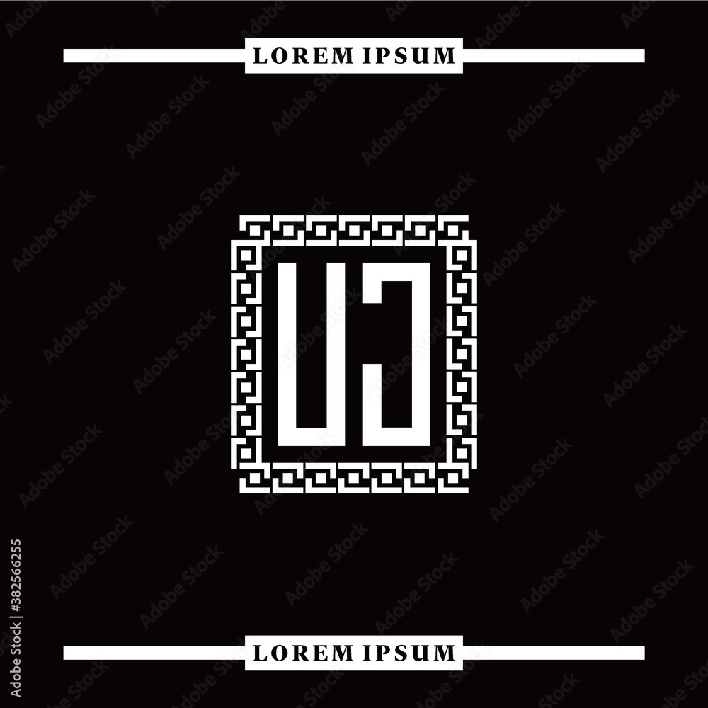 U J collection of initial logo designs with luxurious frame elements U J collection of initial logo designs with luxurious frame elements