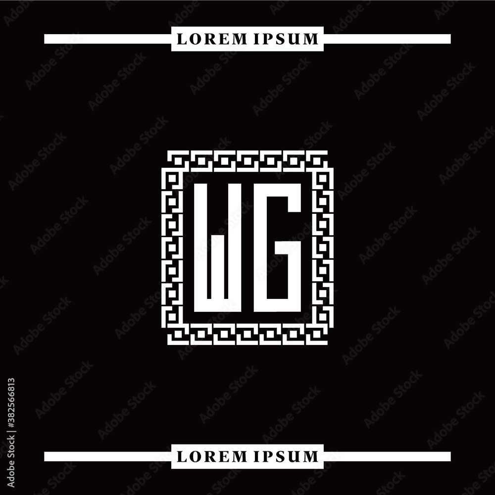 W G collection of initial logo designs with luxurious frame elements W G collection of initial logo designs with luxurious frame elements