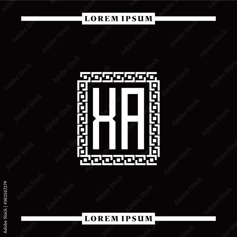 Obraz premium X A collection of initial logo designs with luxurious frame elements