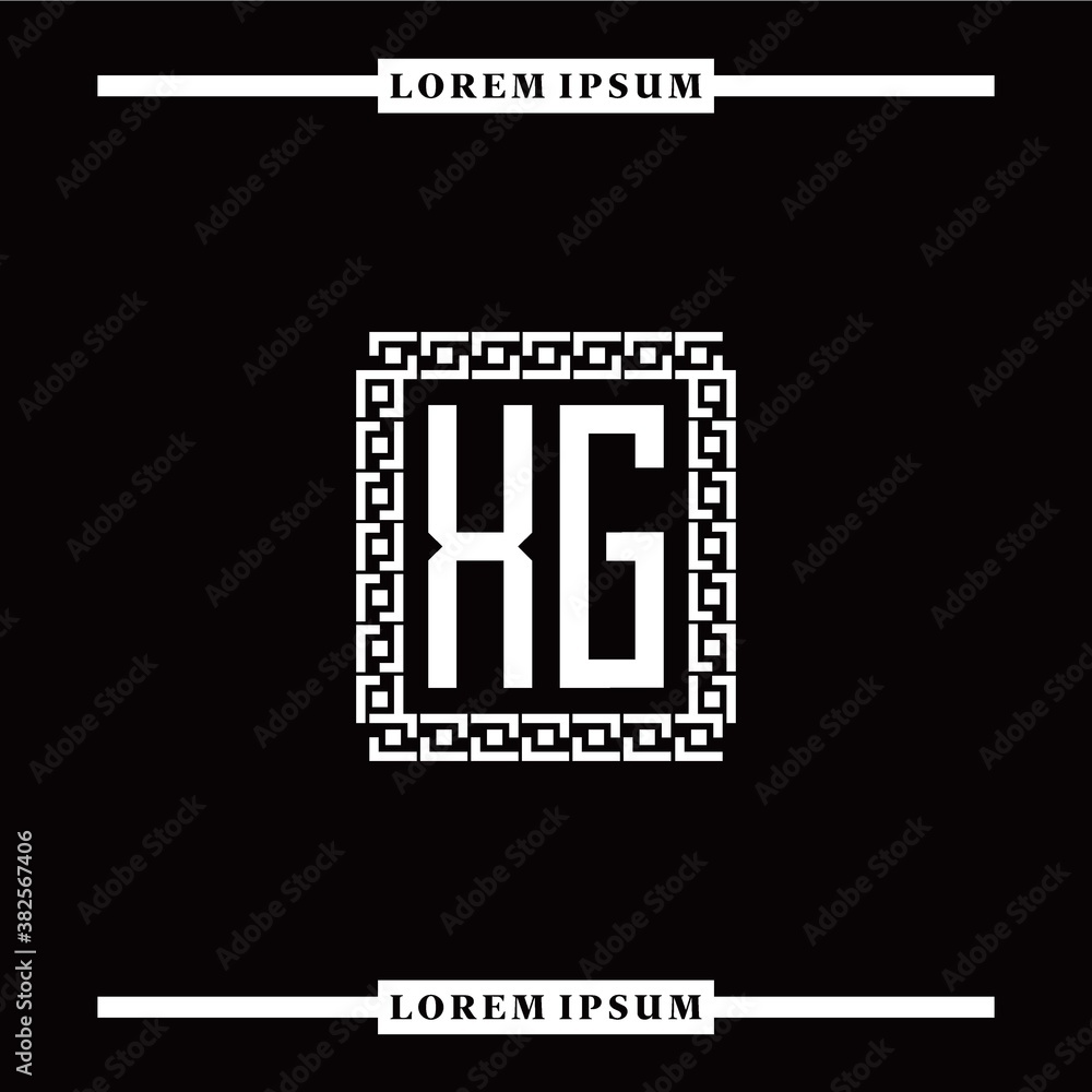 Obraz premium X G collection of initial logo designs with luxurious frame elements