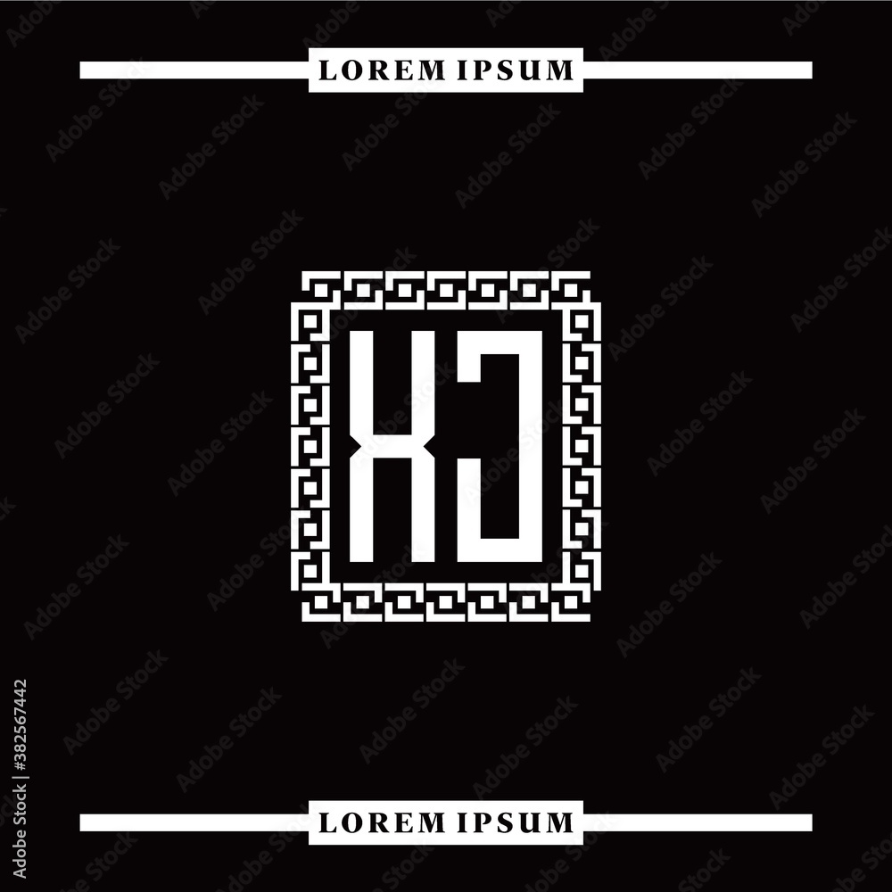 Obraz premium X J collection of initial logo designs with luxurious frame elements