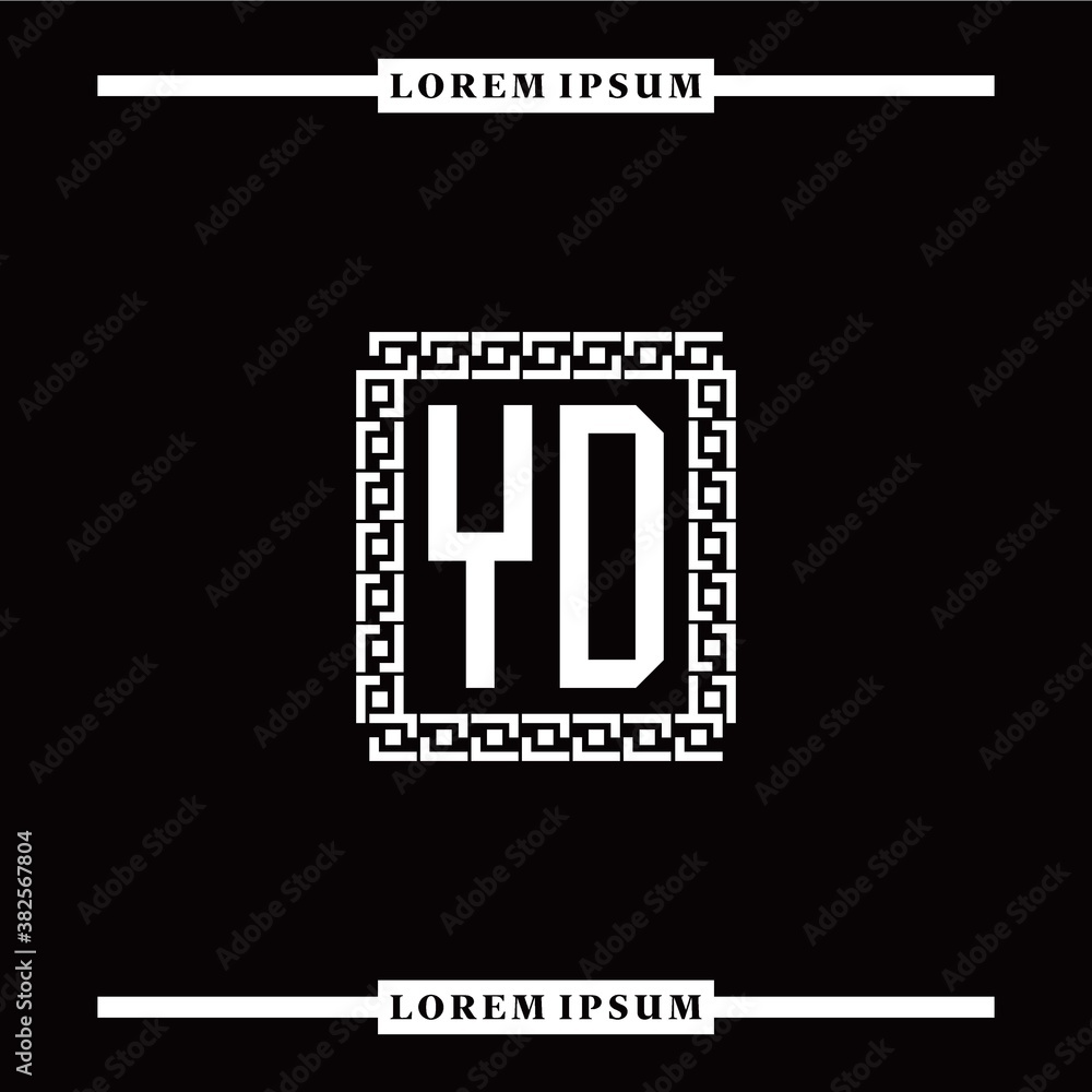 Y D collection of initial logo designs with luxurious frame elements Y D collection of initial logo designs with luxurious frame elements