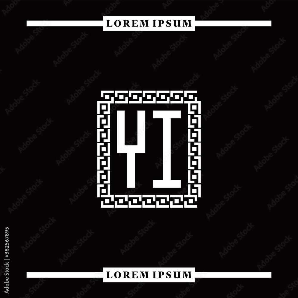 Y I collection of initial logo designs with luxurious frame elements Y I collection of initial logo designs with luxurious frame elements