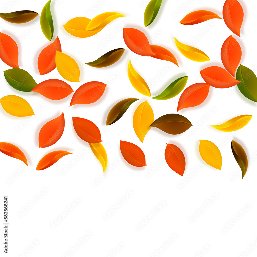 Falling autumn leaves. Red, yellow, green, brown n Falling autumn leaves. Red, yellow, green, brown n