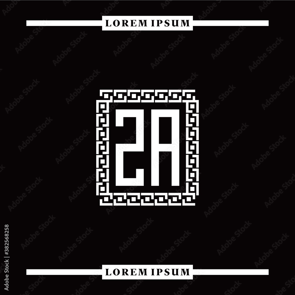 Z A collection of initial logo designs with luxurious frame elements Z A collection of initial logo designs with luxurious frame elements