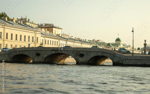 Tuchkov bridge on the Malaya Neva river in Saint Petersburg