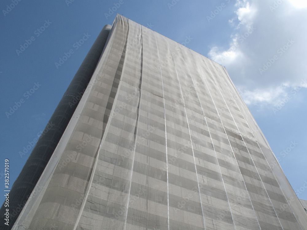 マンション外壁工事の養生ネット