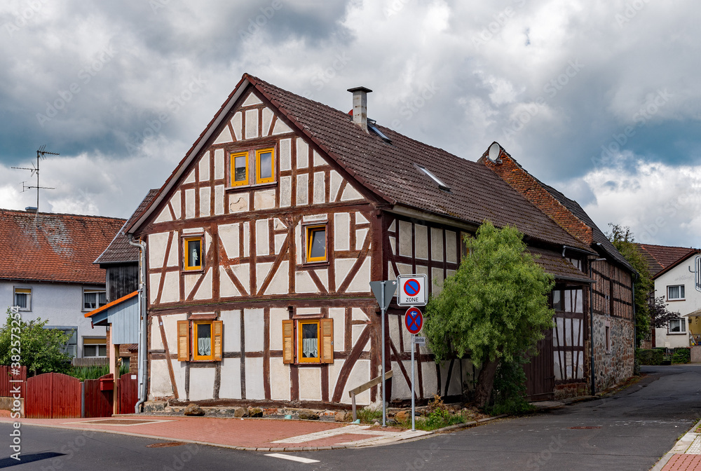 Altstadt des Ortsteil Bindsachsen von Kefenrod in Hessen, Deutschland
