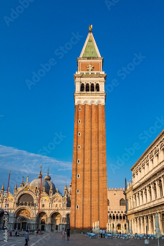 San Marco square with Campanile and Saint Mark's Basilica in Venice, Italy. © rudiernst