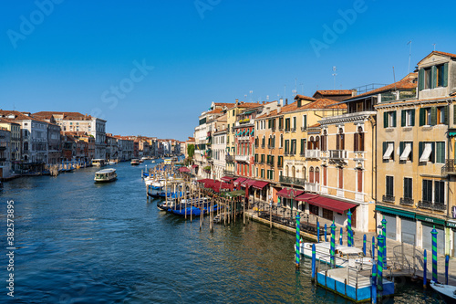 Venice Grand canal with gondolas, Italy in summer