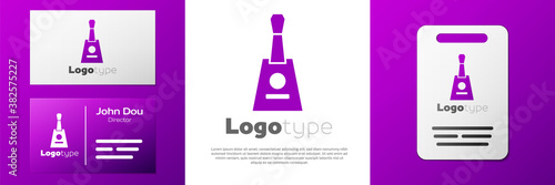 Logotype Musical instrument balalaika icon isolated on white background. Logo design template element. Vector.
