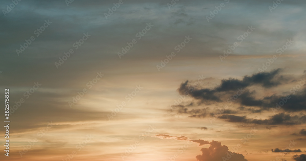 Sunset skyline with storm cloud