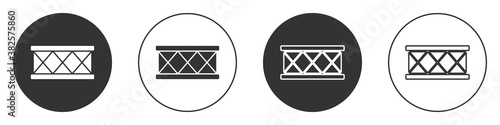 Black Drum icon isolated on white background. Music sign. Musical instrument symbol. Circle button. Vector.