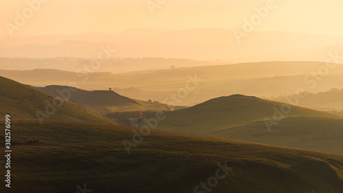 Sunset over Hope Valley, Peak District photo