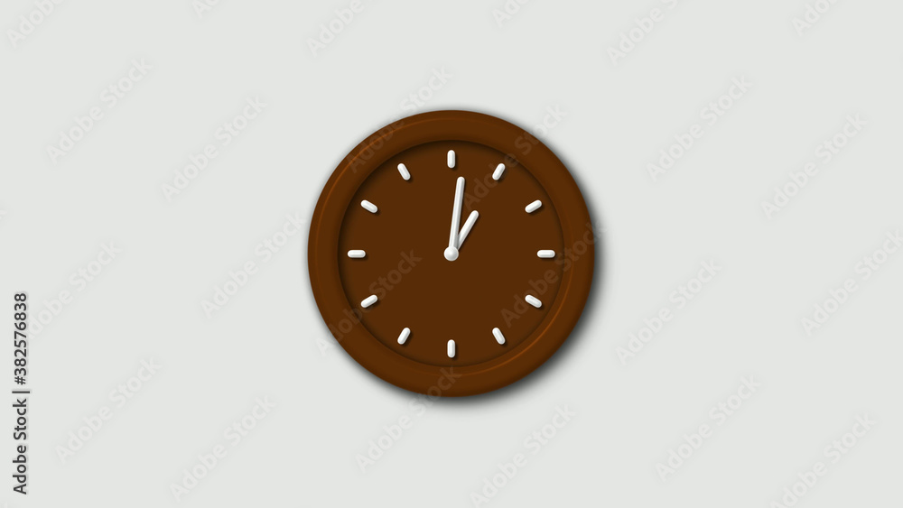 Orange dark 3d wall clock isolated on white background,12 hours 3d wall clock Orange dark 3d wall clock isolated on white background,12 hours 3d wall clock