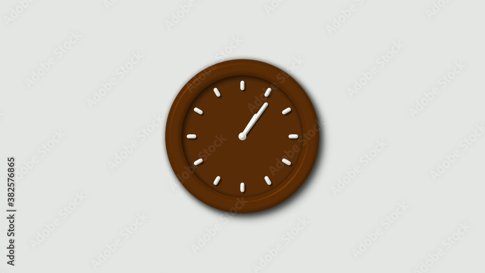 Orange dark 3d wall clock isolated on white background,12 hours 3d wall clock Orange dark 3d wall clock isolated on white background,12 hours 3d wall clock