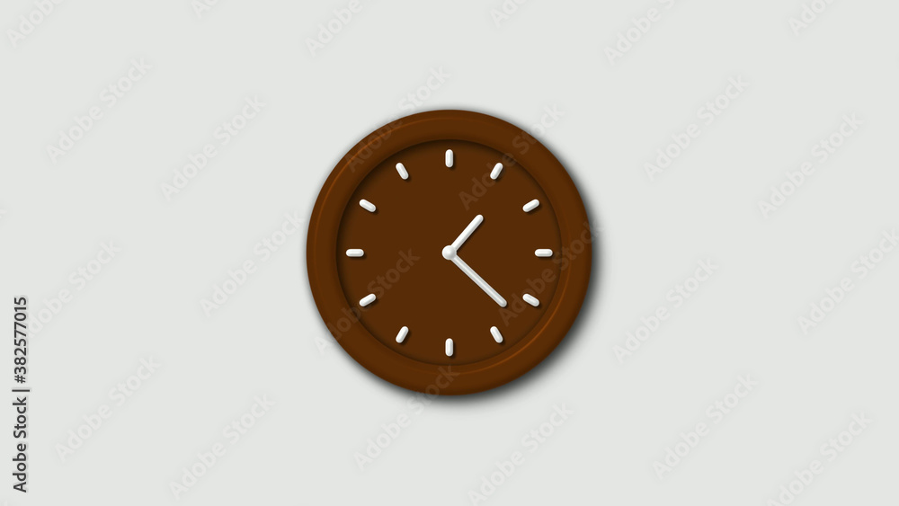 Orange dark 3d wall clock isolated on white background,12 hours 3d wall clock Orange dark 3d wall clock isolated on white background,12 hours 3d wall clock