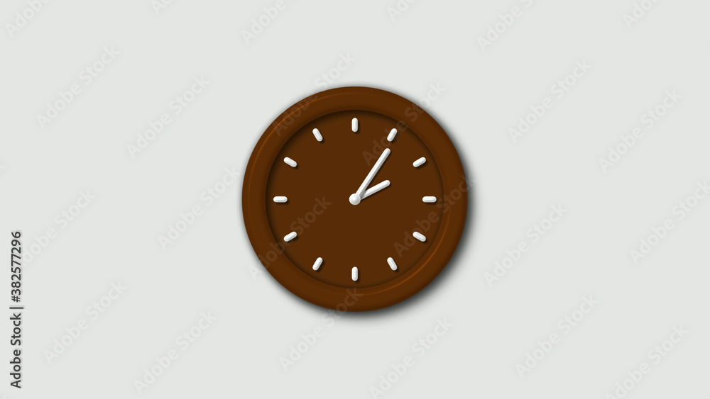 Orange dark 3d wall clock isolated on white background,12 hours 3d wall clock Orange dark 3d wall clock isolated on white background,12 hours 3d wall clock