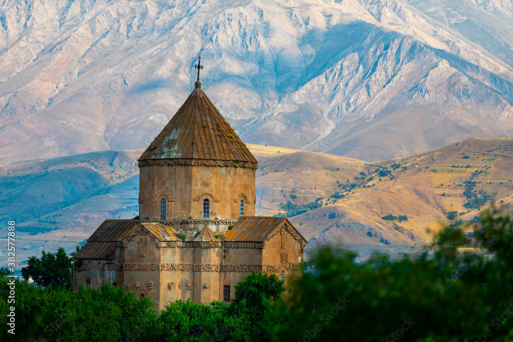 The Cathedral of the Holy Cross on Akdamar Island, in Lake Van in eastern Turkey, is a medieval Armenian Apostolic cathedral, built as a palatine church for the kings of Vaspurakan.